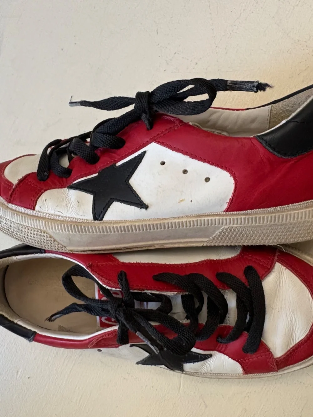 GOLDEN GOOSE May Sneakers Red White Black Size 35 -US sz 5 - Picture 10 of 13